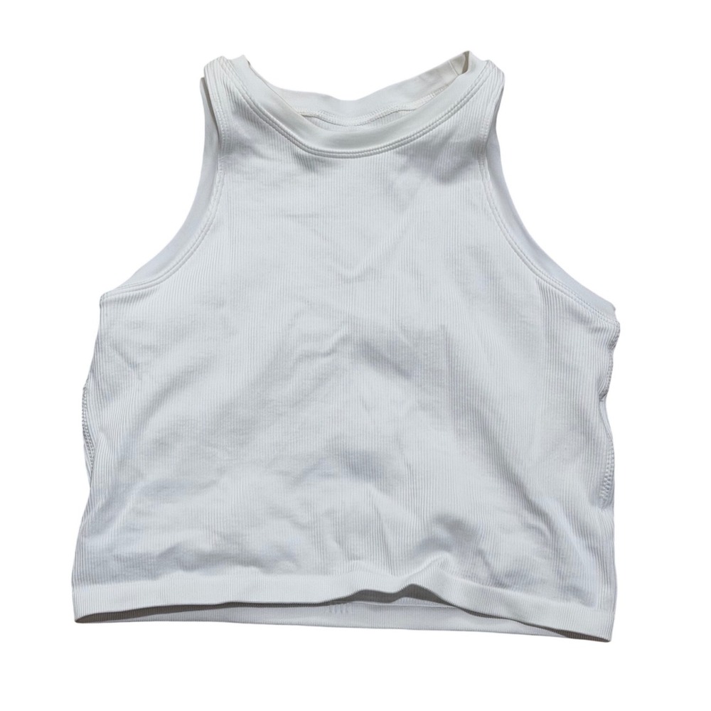 Pro Fit Seamless Ribbed Tank Top White Racerback Crop Cami XL Brami Bralette